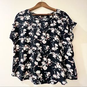 Banana Republic Floral Top Lace Trim Size Small